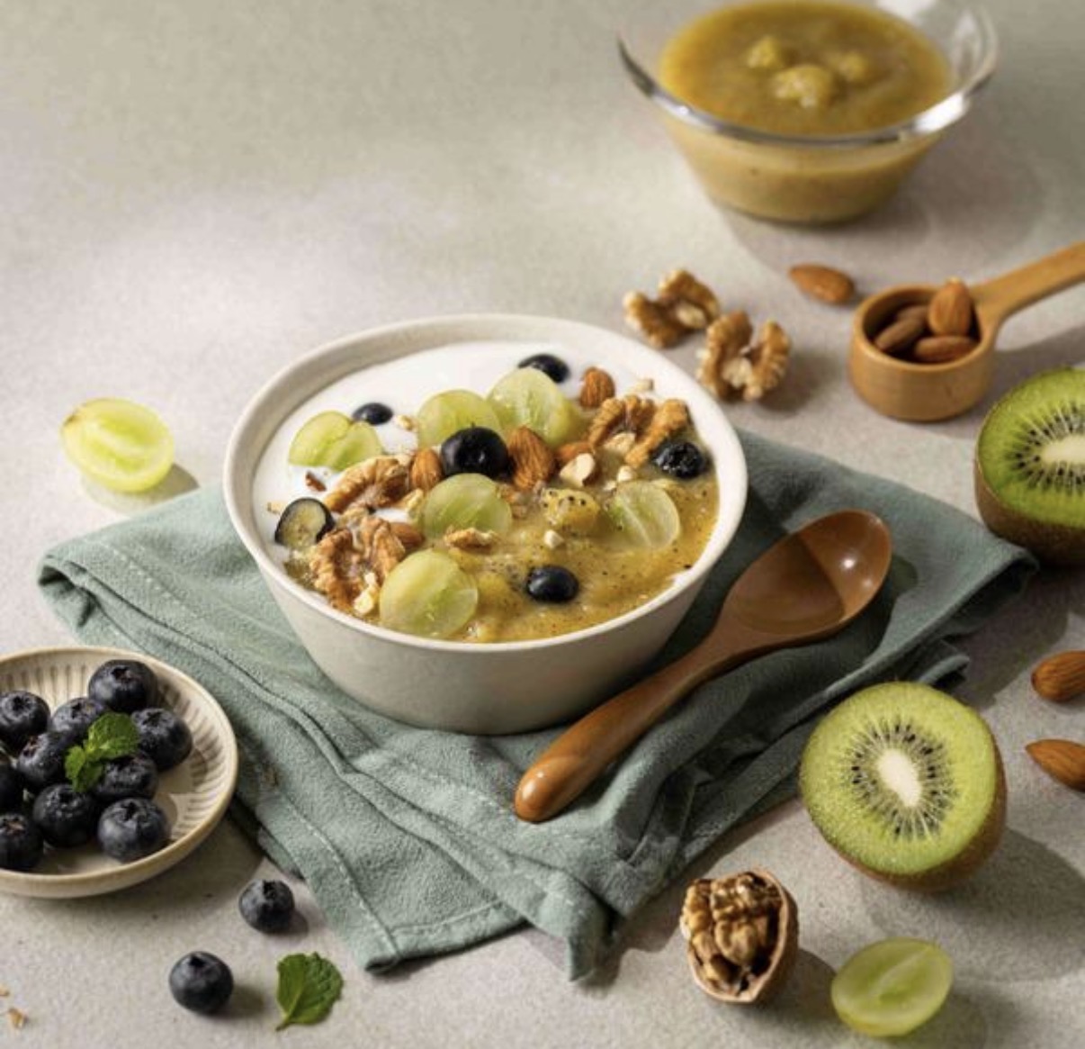 Bol fruits noix porridge