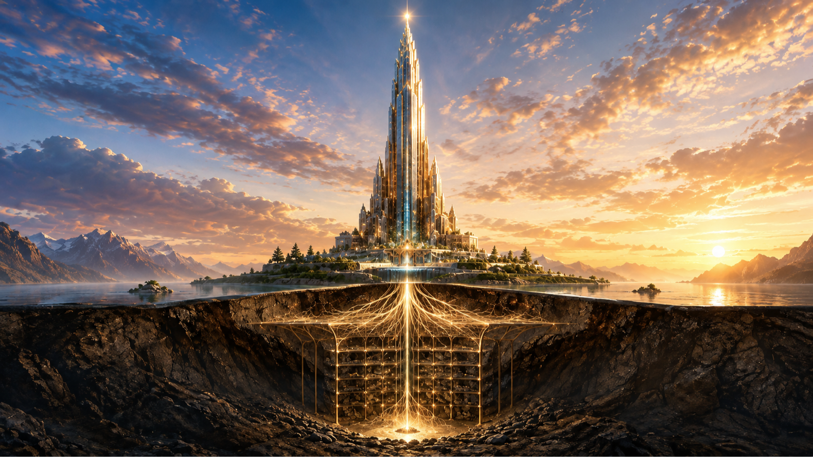Skyscraper representing a strong spiritual foundation