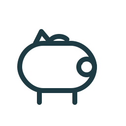 Minimal piggy bank icon