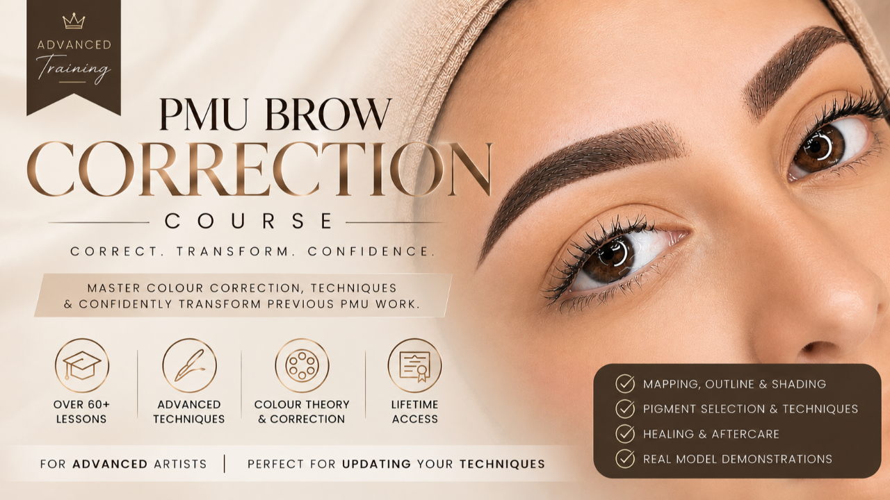 Before and after correction brow results