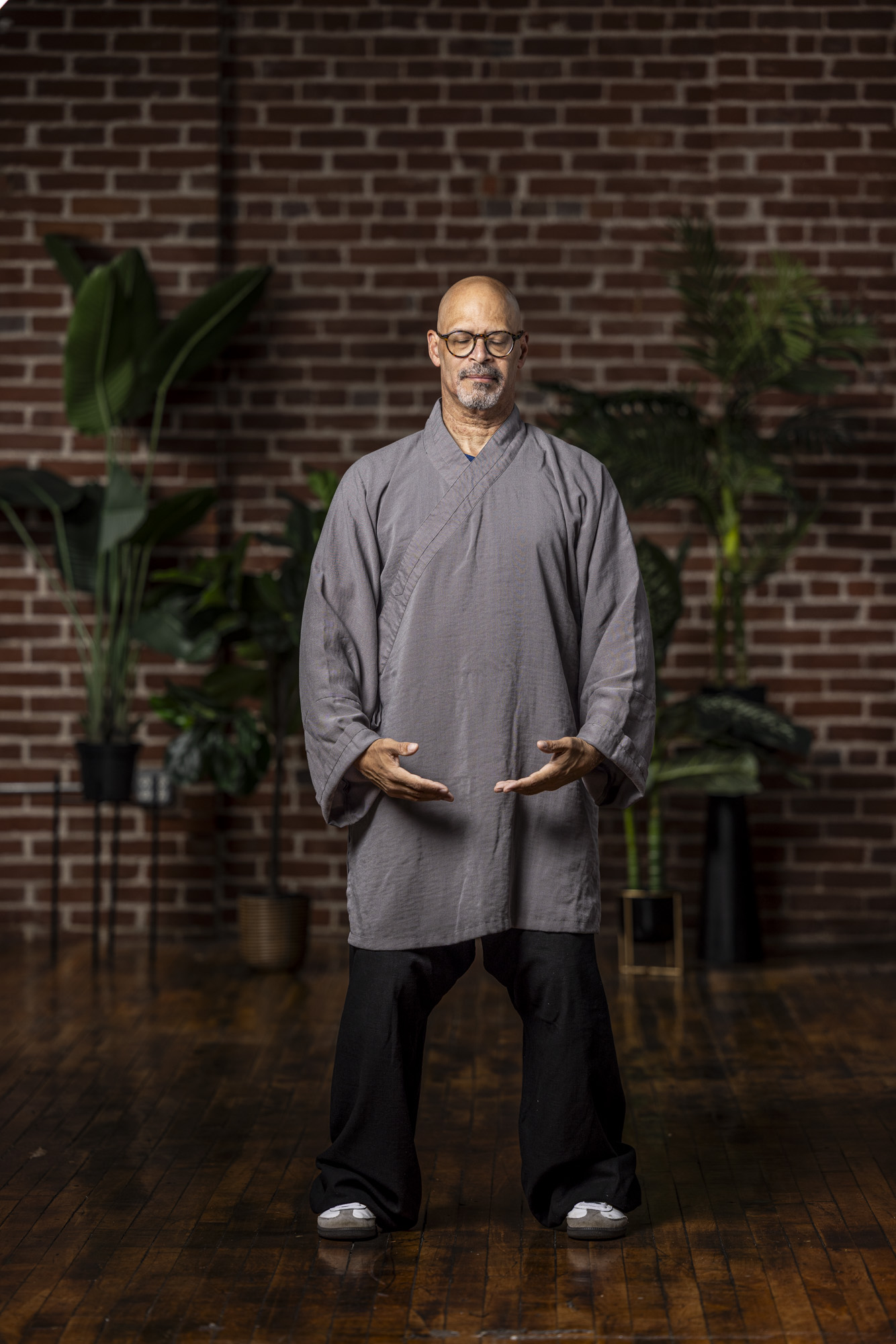 Michael in a standing Qigong posture