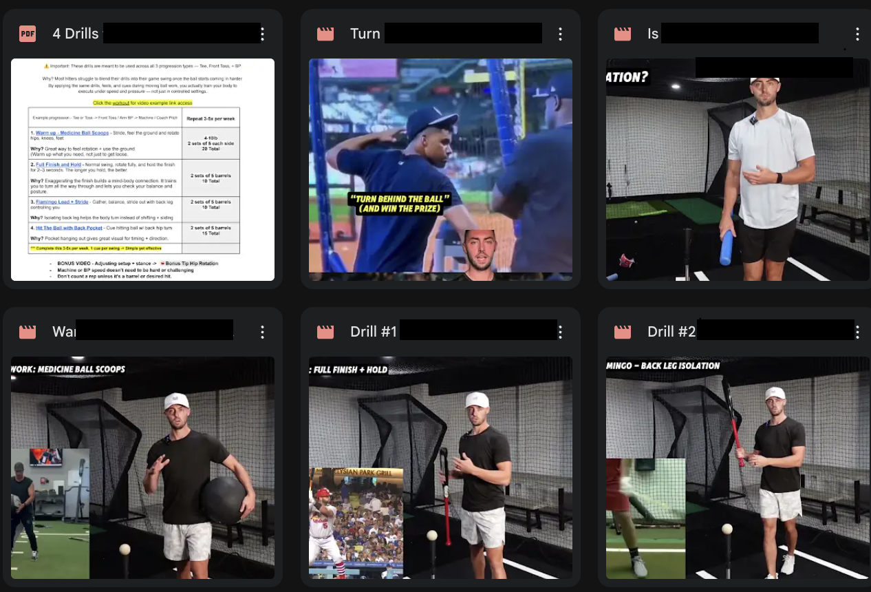 What's inside the Rotation + Power Program folder