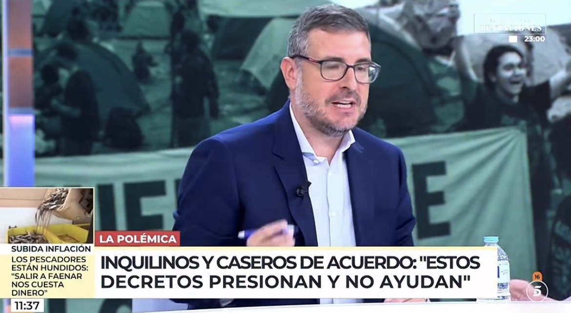 Sergio Gutiérrez en televisión, como experto en mercado inmobiliario