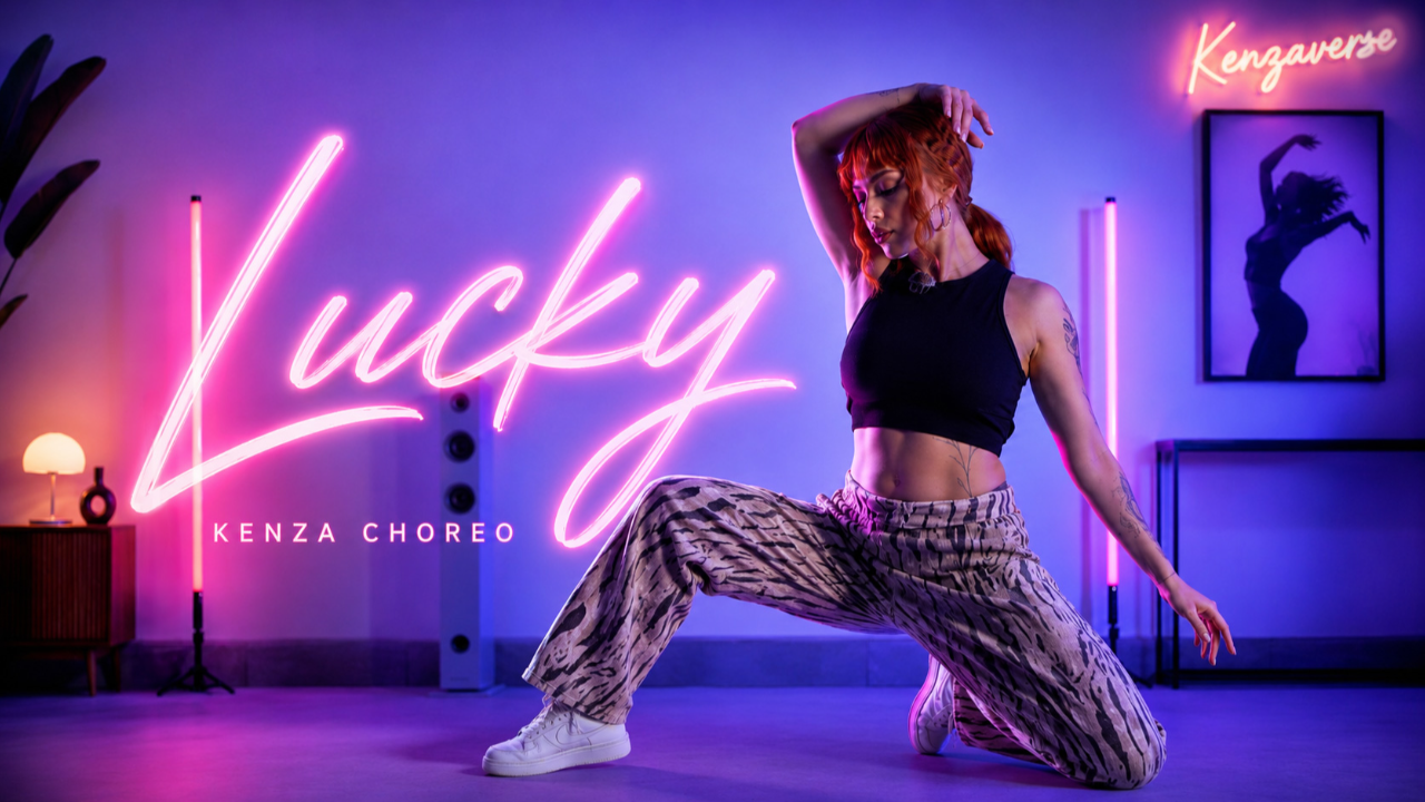 Kenza performing, Lucky choreography