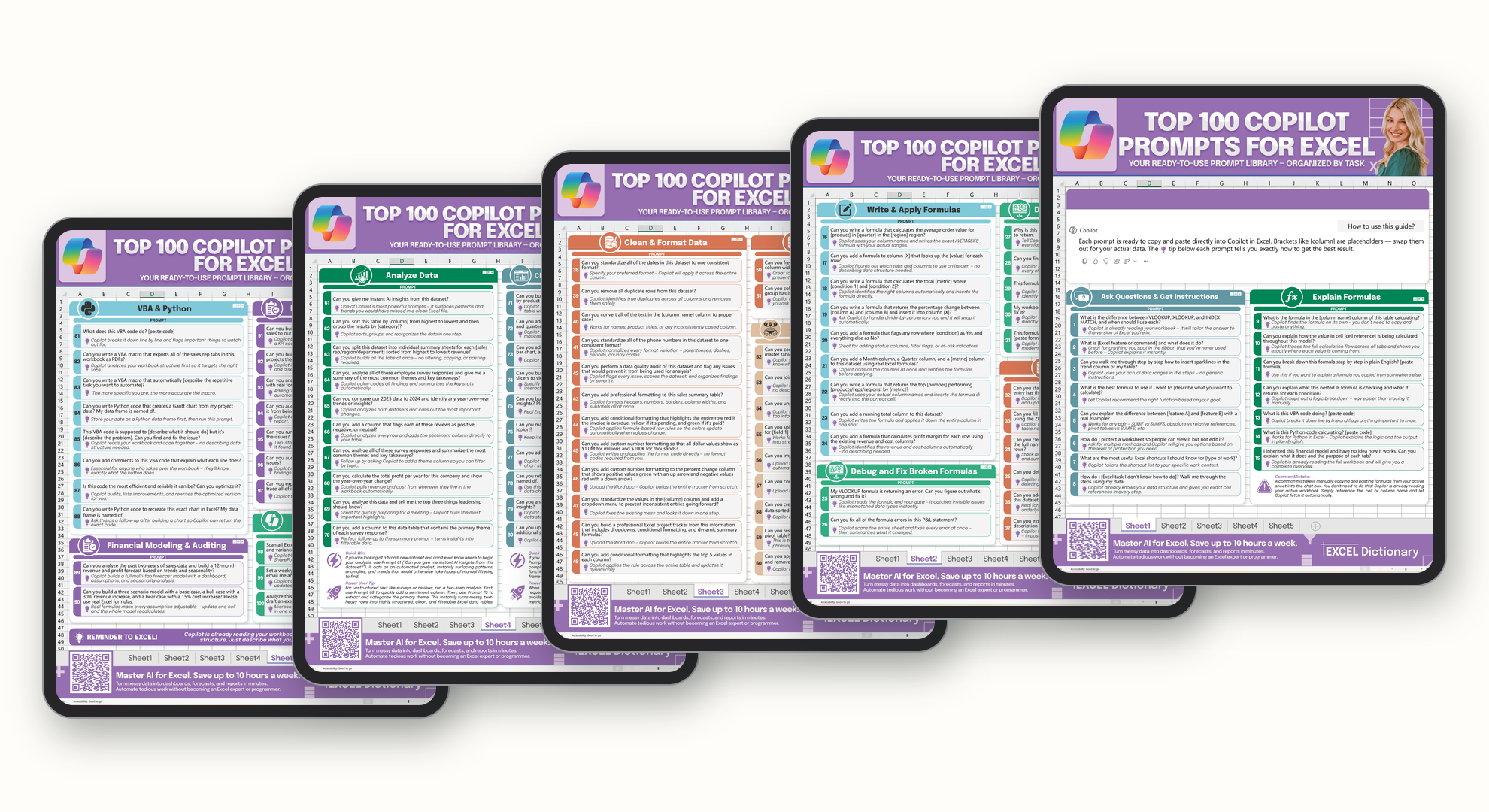 Top 100 Copilot Prompts for Excel cover