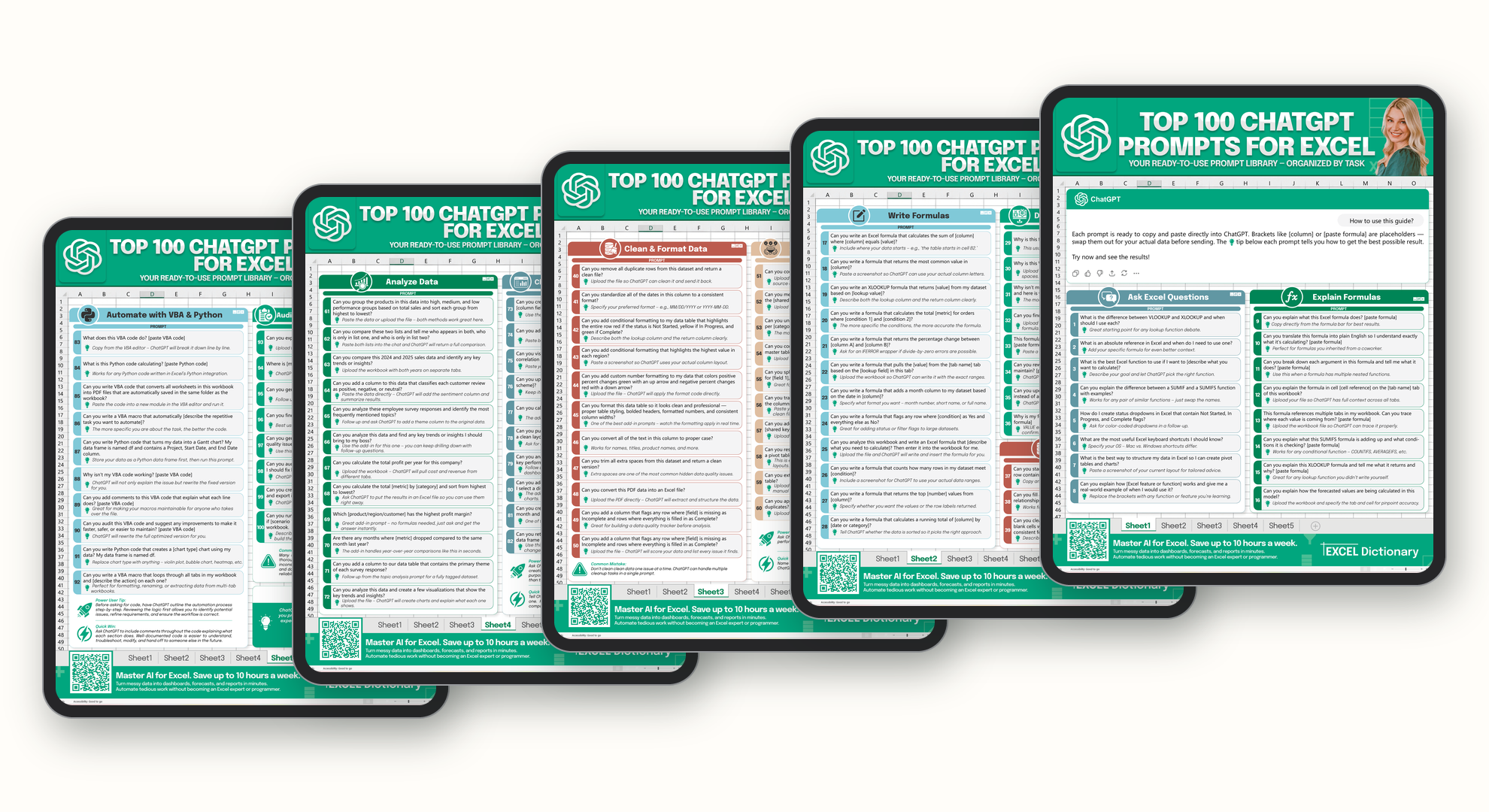 Top 100 ChatGPT Prompts for Excel cover