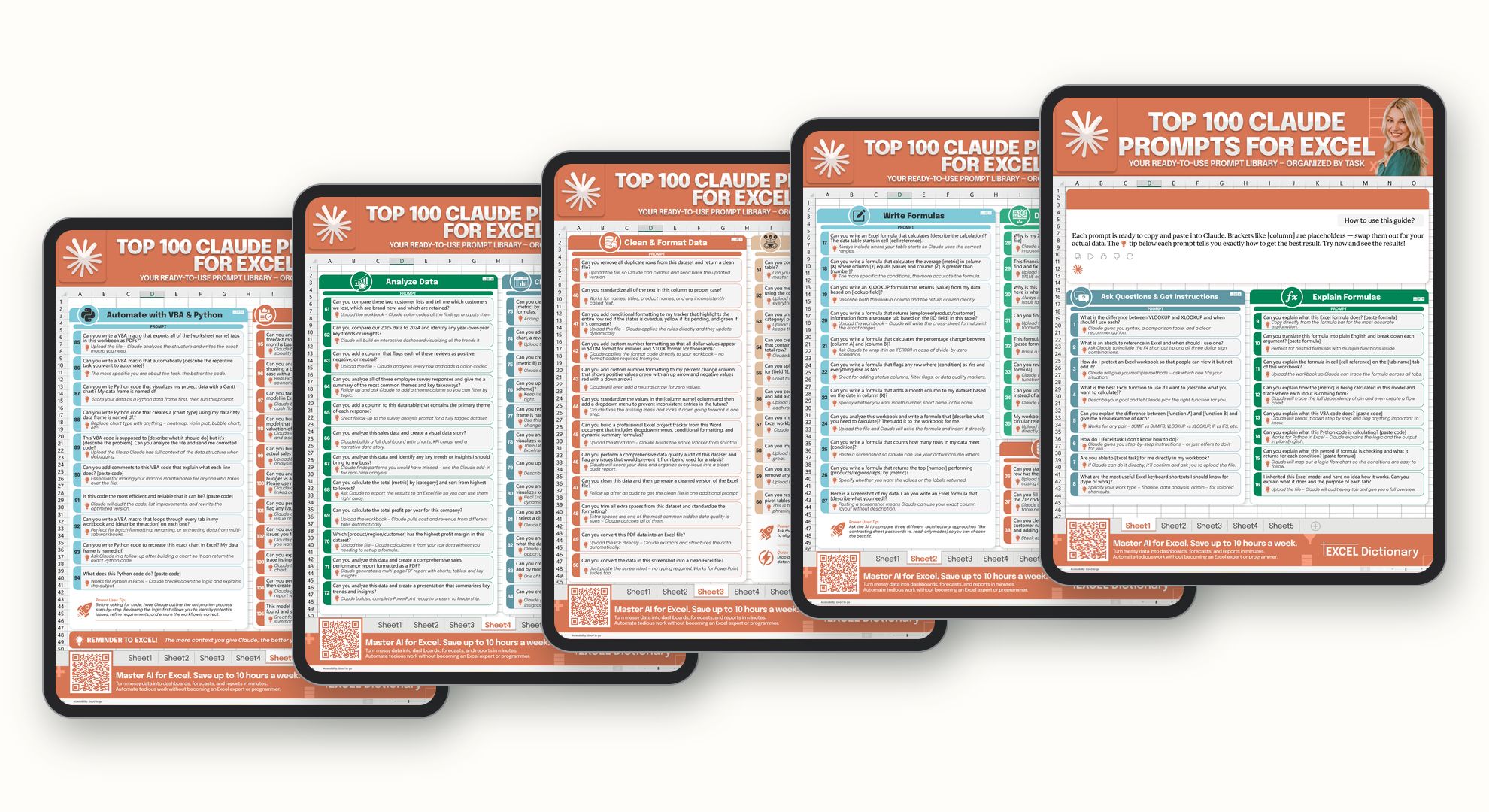 Top 100 Claude Prompts for Excel cover