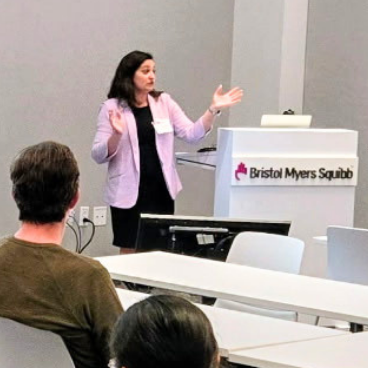 Dr Jenn Felsted-Knight Career and Leadership Coach Speaking at a WEST Event Sponsored by Bristol Myers Squibb