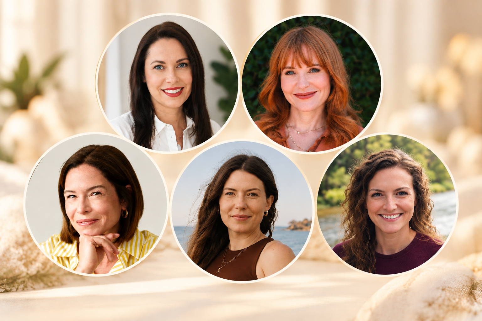 Portraits of five bonus expert speakers