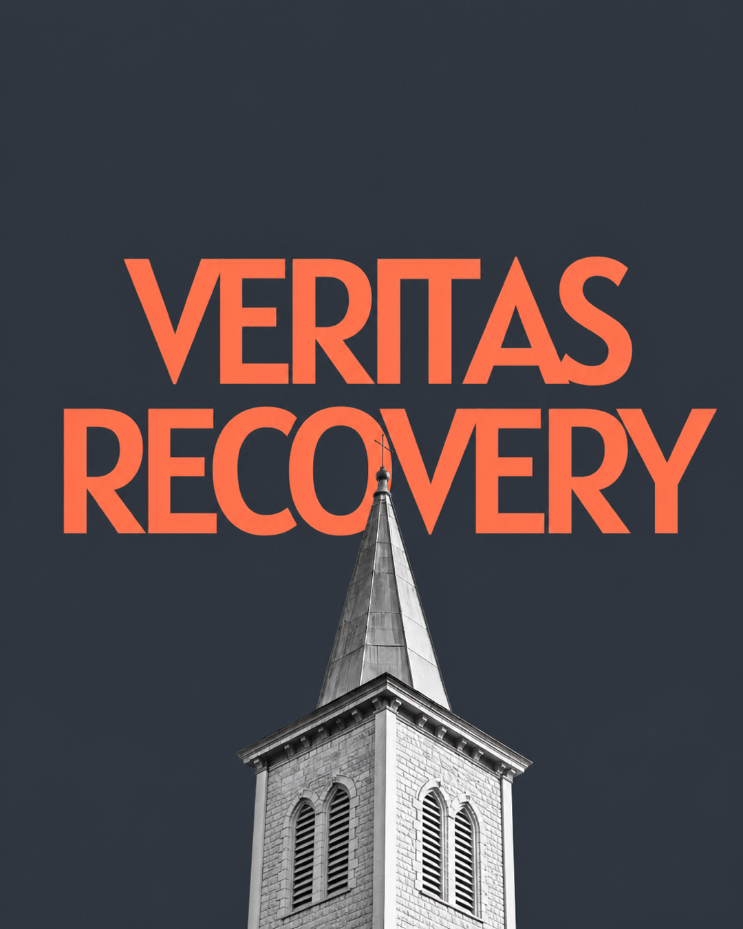 Veritas Recovery church steeple and wordmark