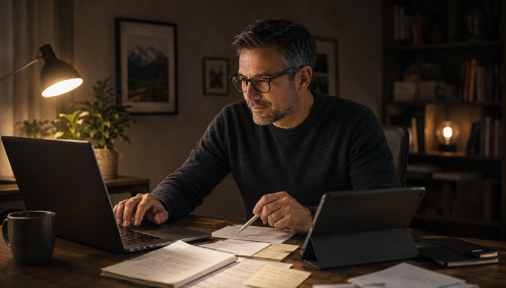 A buyer preparing at home before visiting the dealership