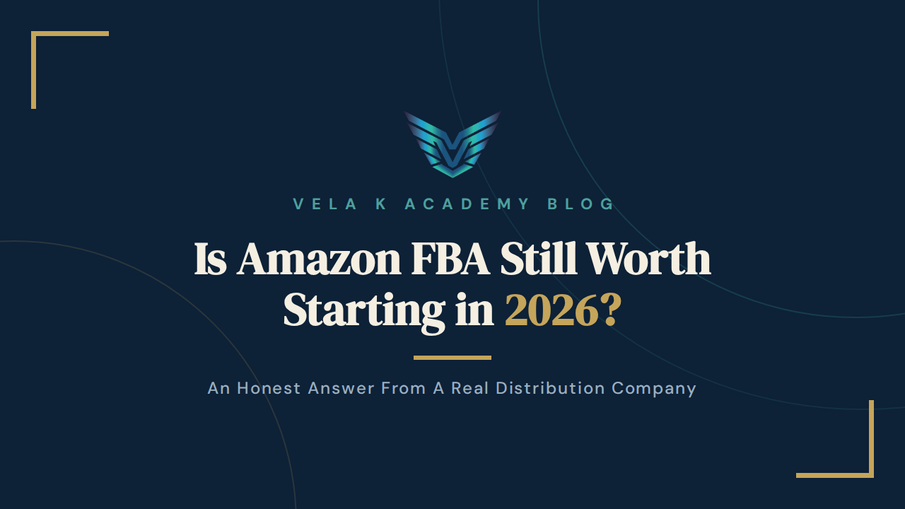 Is Amazon FBA still worth starting in 2026, Vela K Academy blog cover