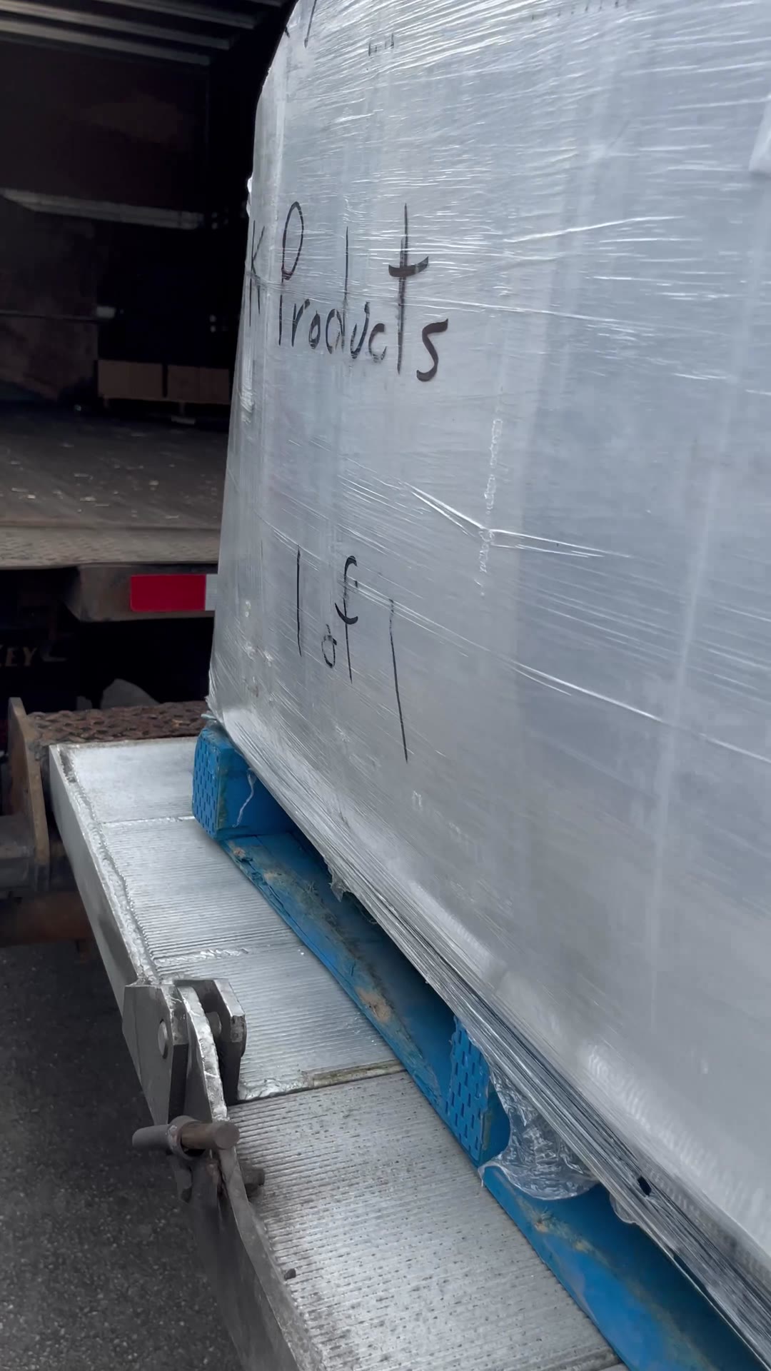 A pallet of stock with the Vela K name written on it