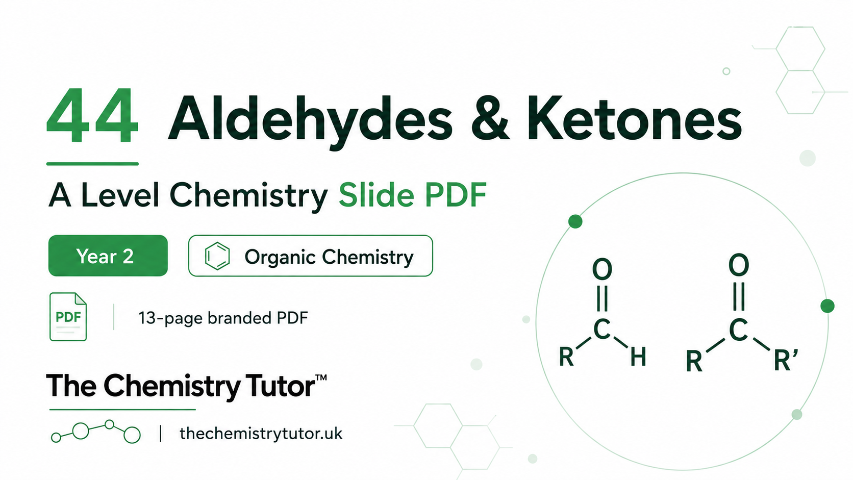 44 Aldehydes & Ketones — A Level Chemistry Slide PDF