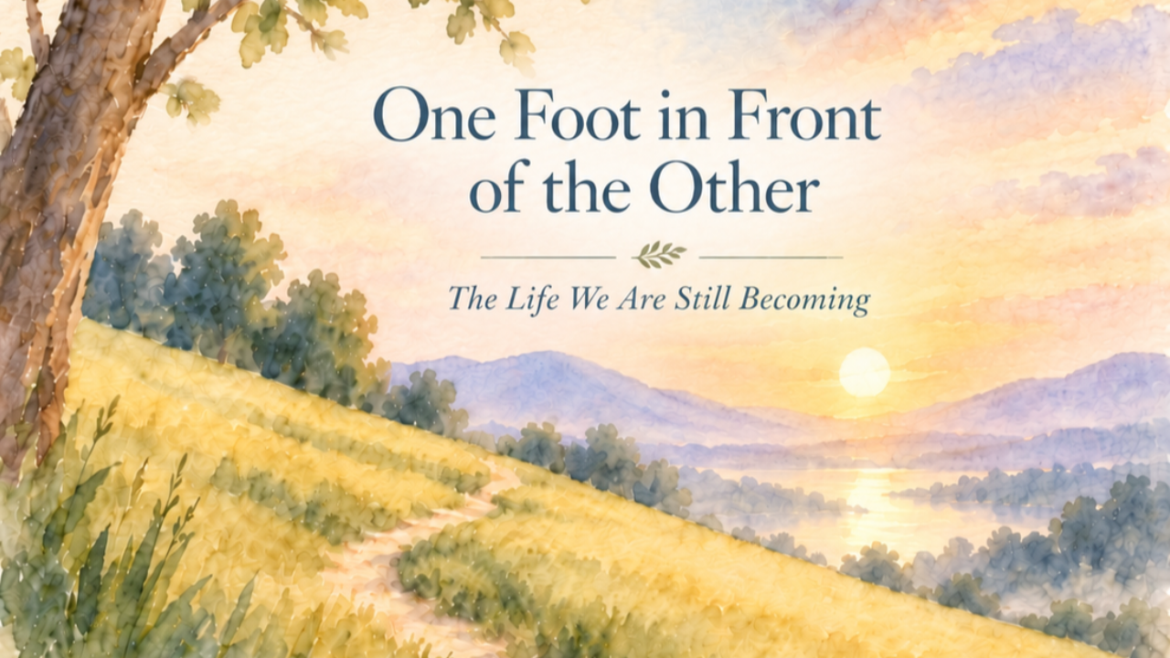 One Foot in Front of the Other path watercolor