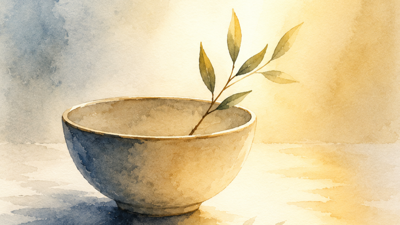 Small bowl with a branch 
