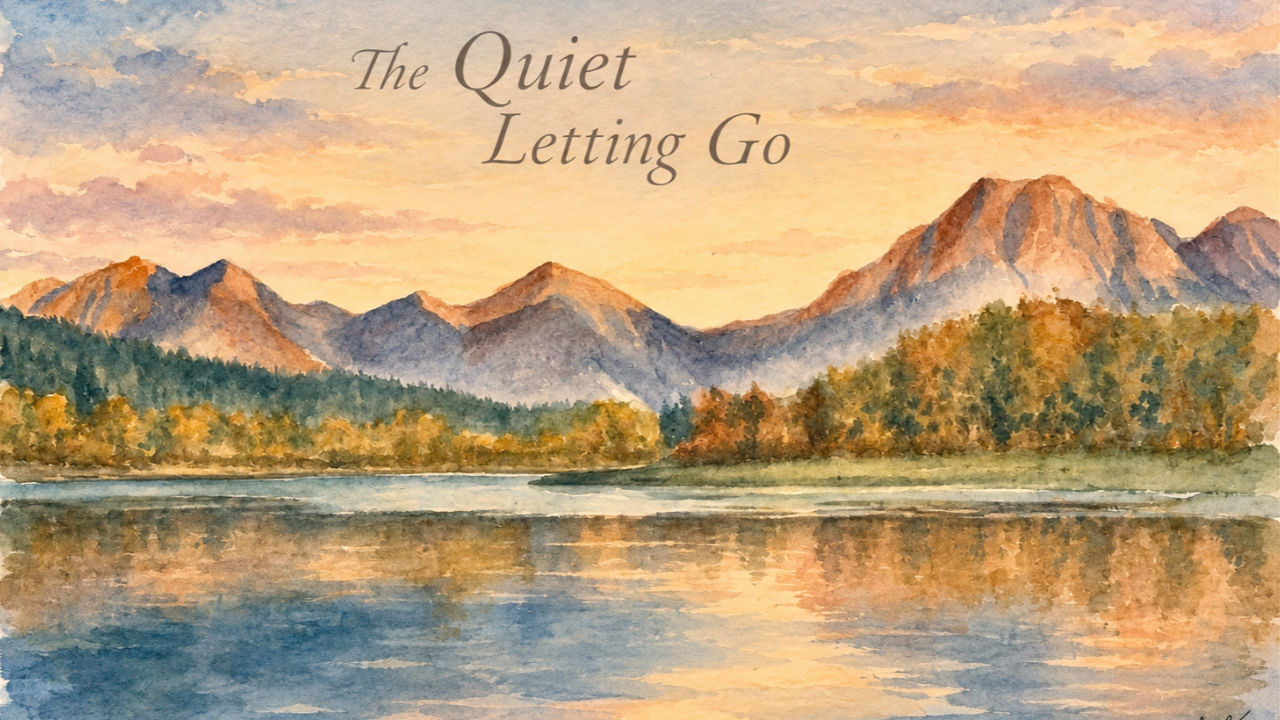 Grand Tetons watercolor Quiet Letting Go