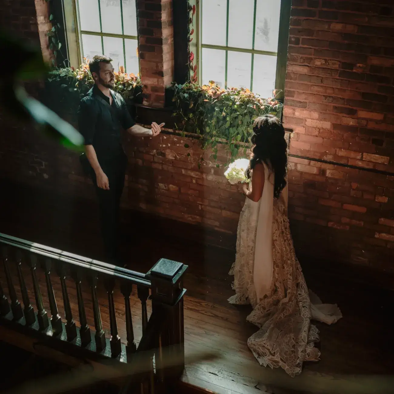 Will Simpson directing a bride on a shoot