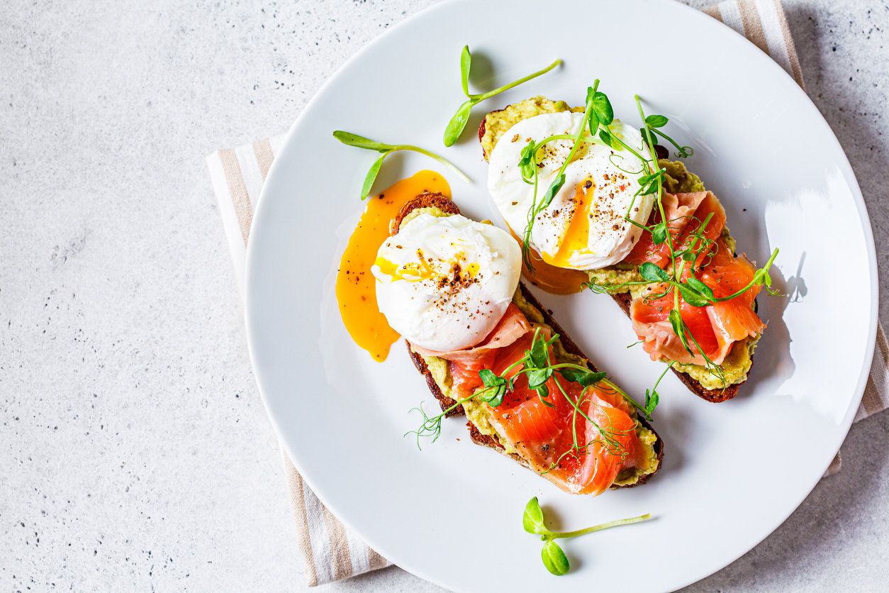 Sweet Potato Avocado Toast with Smoked Salmon & Eggs
