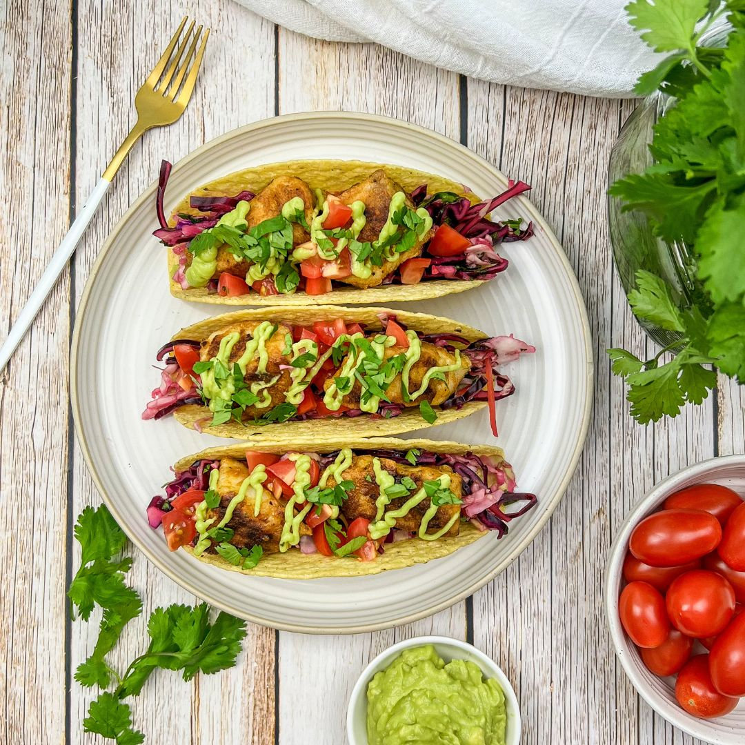 Pickerel Tacos with Purple Cabbage Slaw
