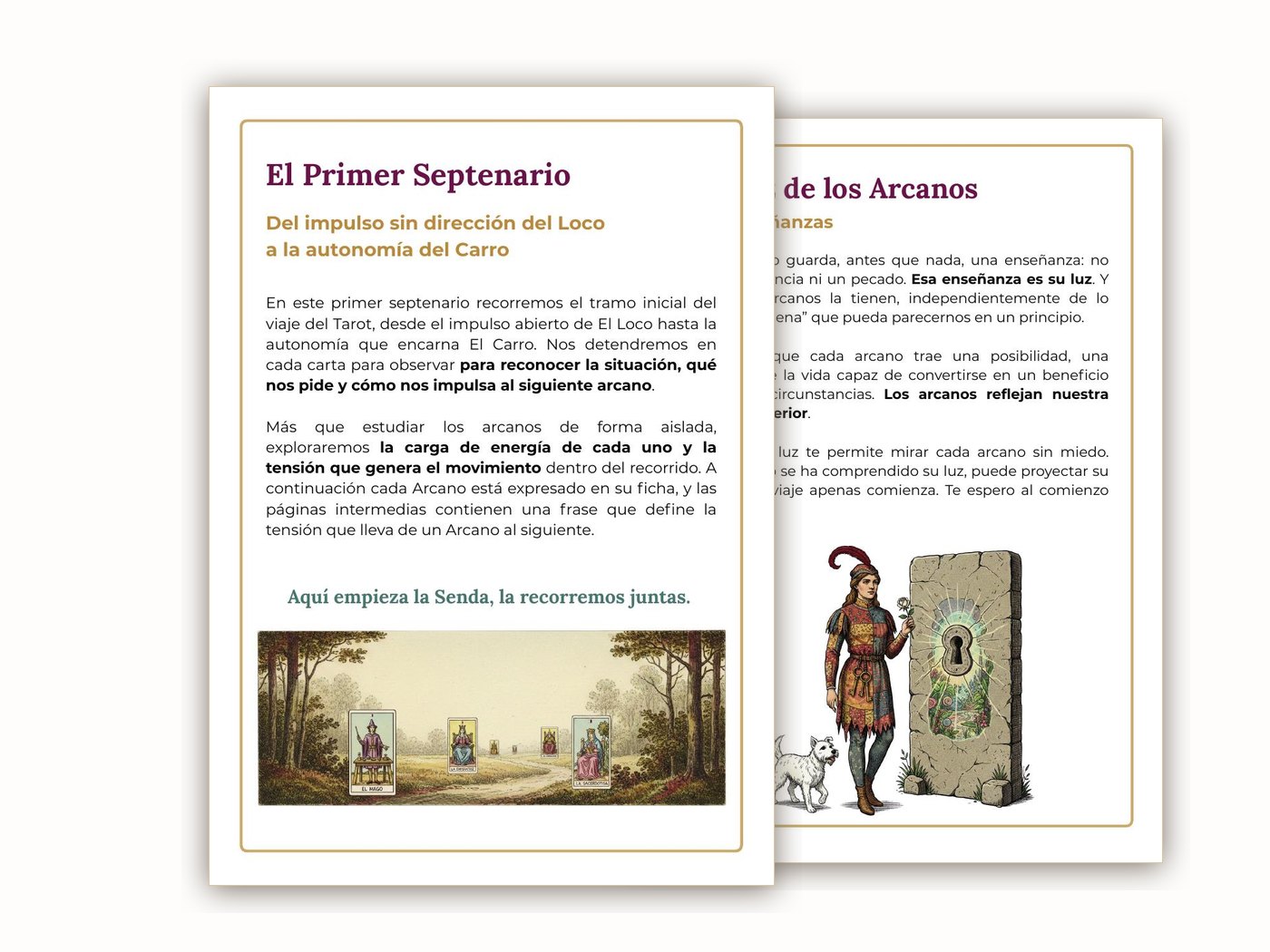 Dos páginas del Libro de Estudio de La Senda