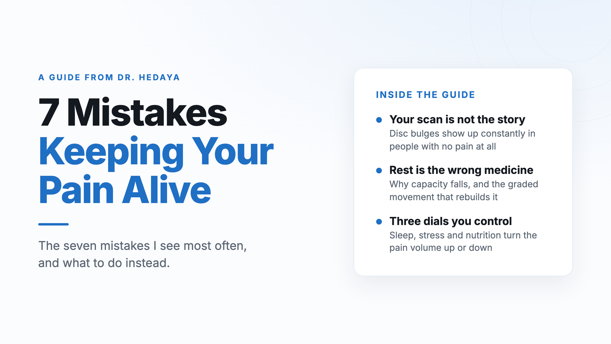 7 Mistakes Keeping Your Pain Alive guide cover