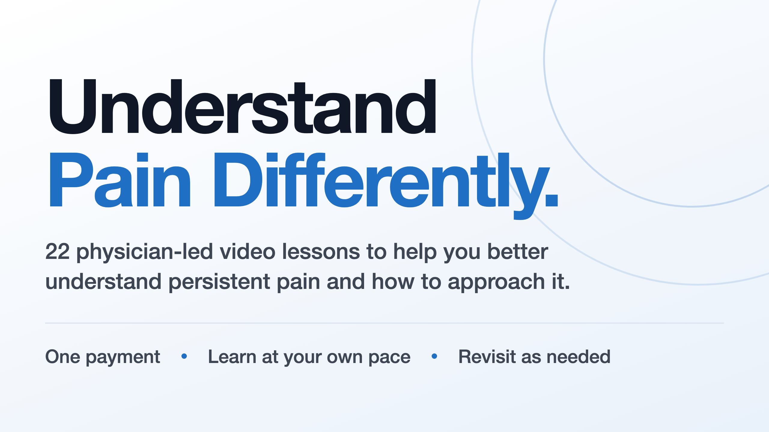 Understand Pain Differently. The Pain Playbook 22-Lesson Video Program