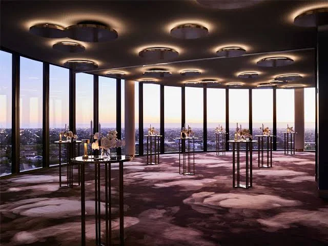 Atelier Two at Hotel Chadstone, with floor-to-ceiling windows looking over Melbourne
