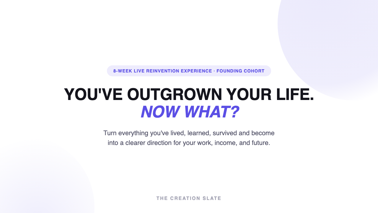 Creation Slate 8-week sessions