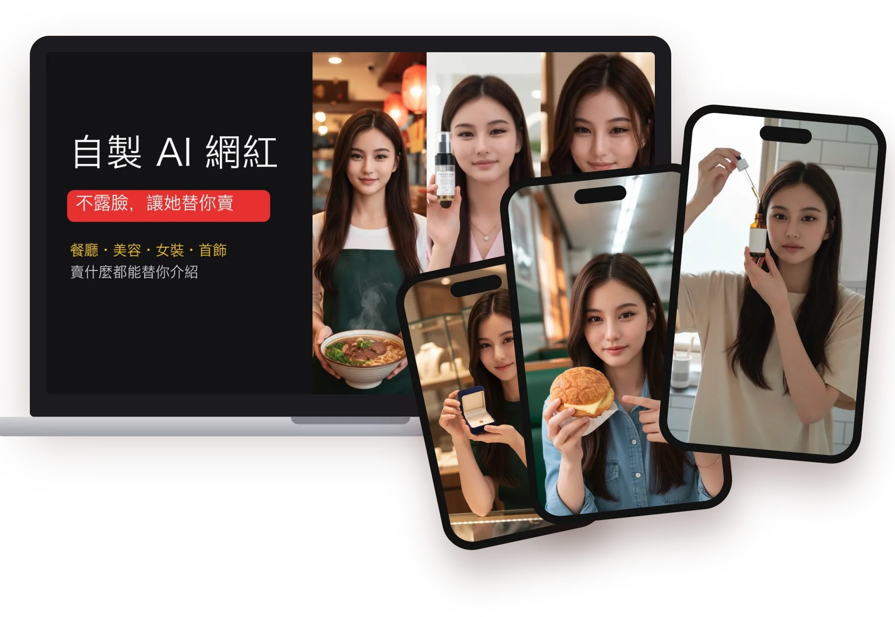 課程畫面與 AI 網紅示範