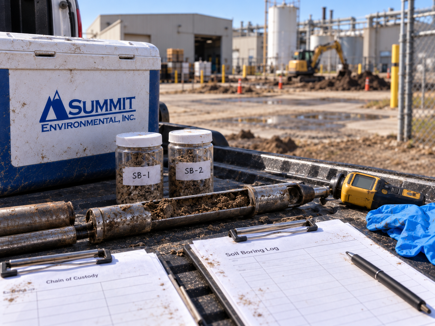 Environmental soil and groundwater investigation at a commercial property