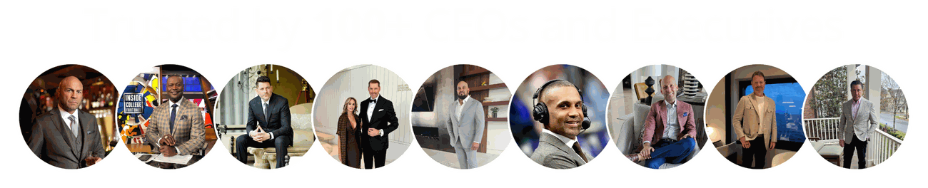 Nine of the 100+ CEOs and executives Randy Willard has dressed