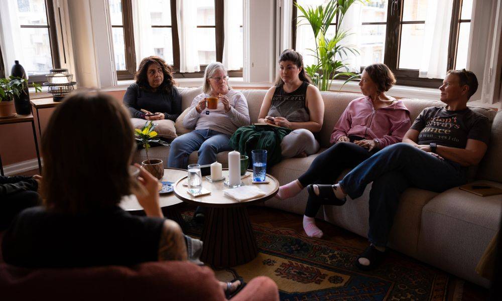 Women in conversation together