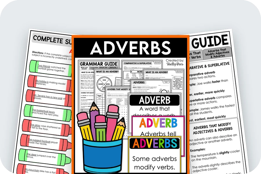 Three real pages from the grammar units
