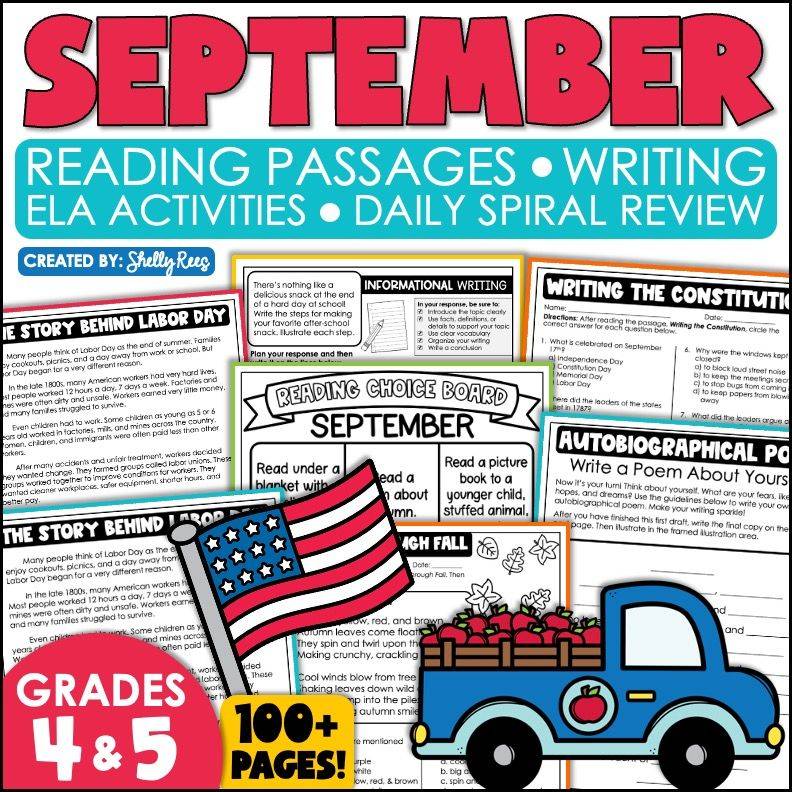 Monthly Reading Units - 4th and 5th grade resource cover