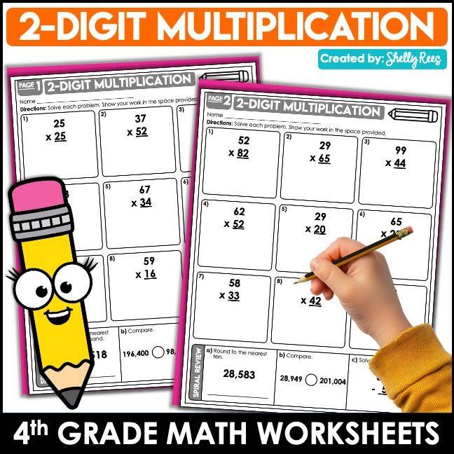 4th Grade Math Practice Packets - 4th and 5th grade resource cover