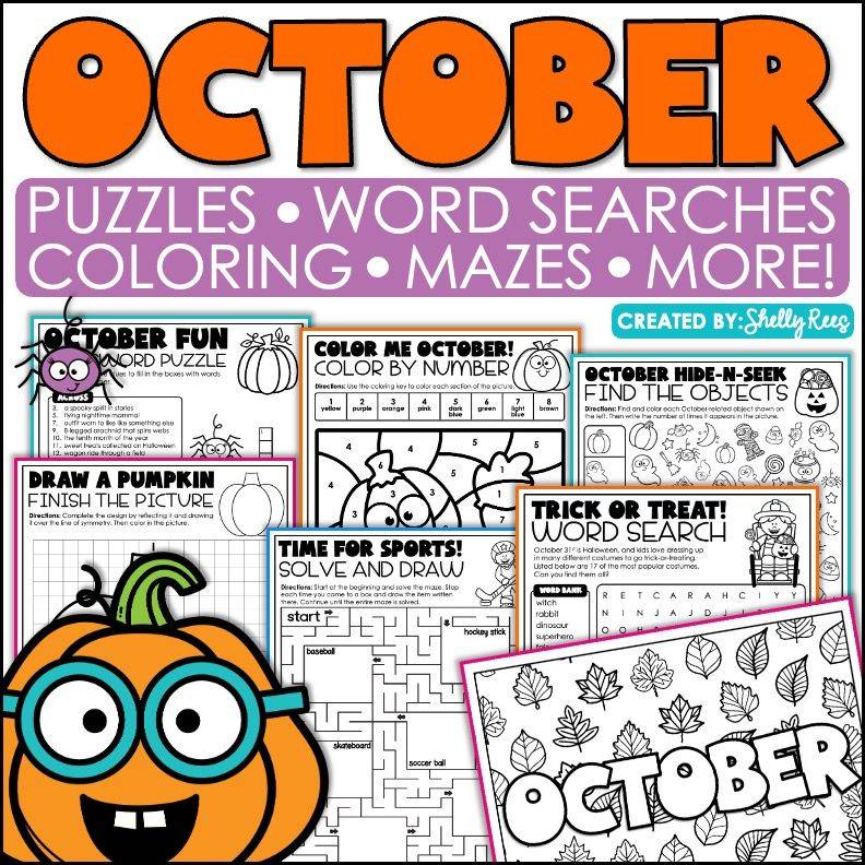Monthly Word Searches, Puzzles & Mazes - 4th and 5th grade resource cover