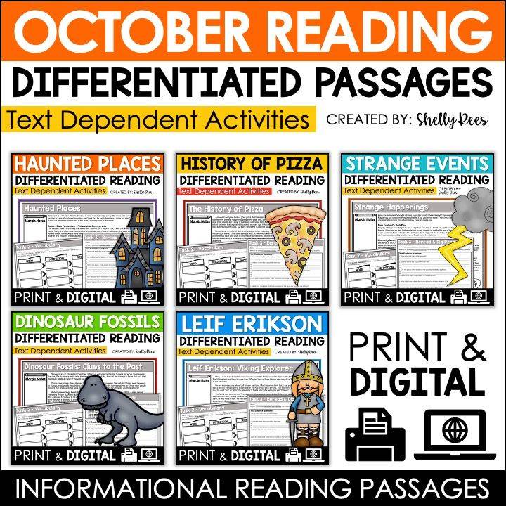 Monthly Close Reading Units - 4th and 5th grade resource cover