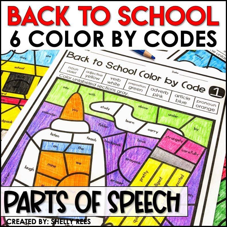 Parts of Speech Color by Code - 4th and 5th grade resource cover