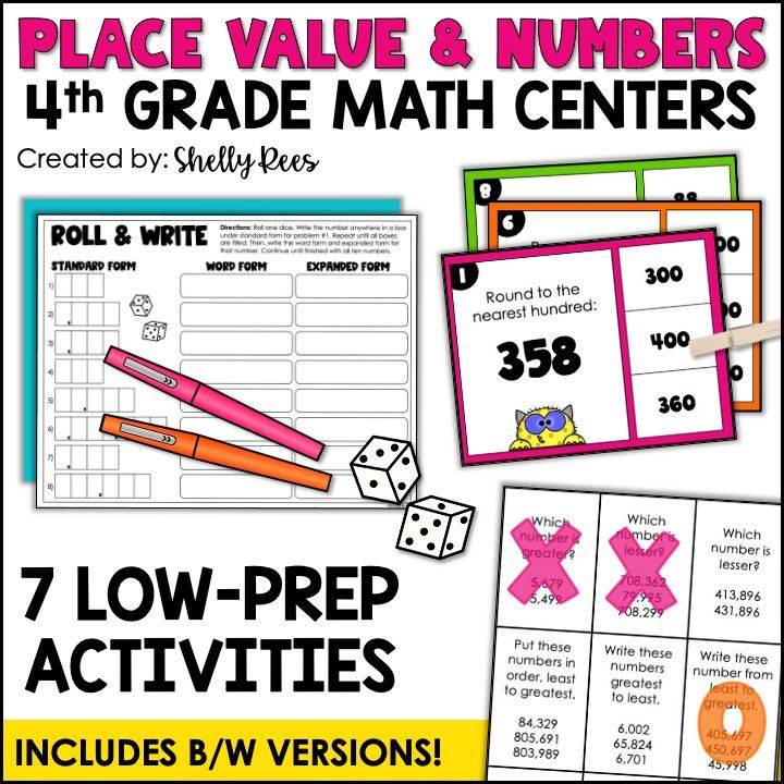 4th Grade Math Centers, Games & Activities - 4th and 5th grade resource cover