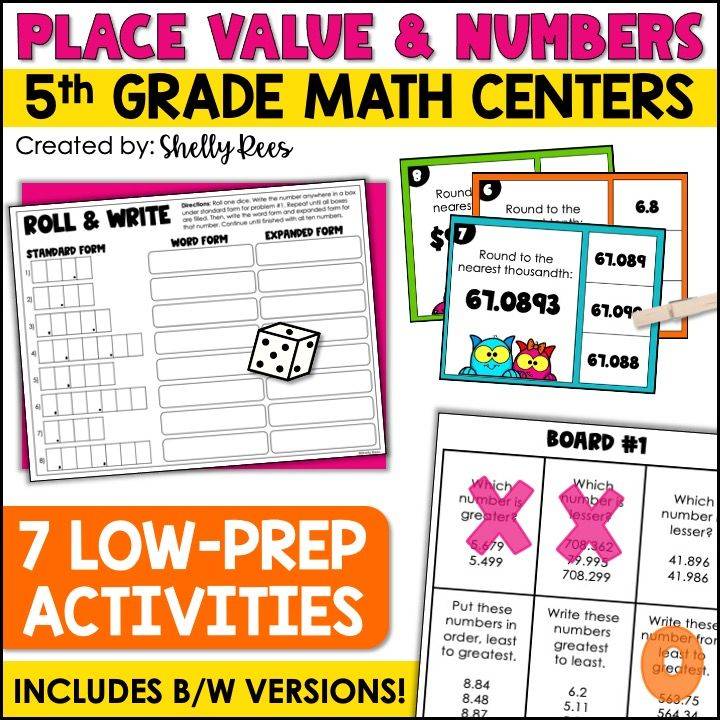 5th Grade Math Centers, Games & Activities - 4th and 5th grade resource cover
