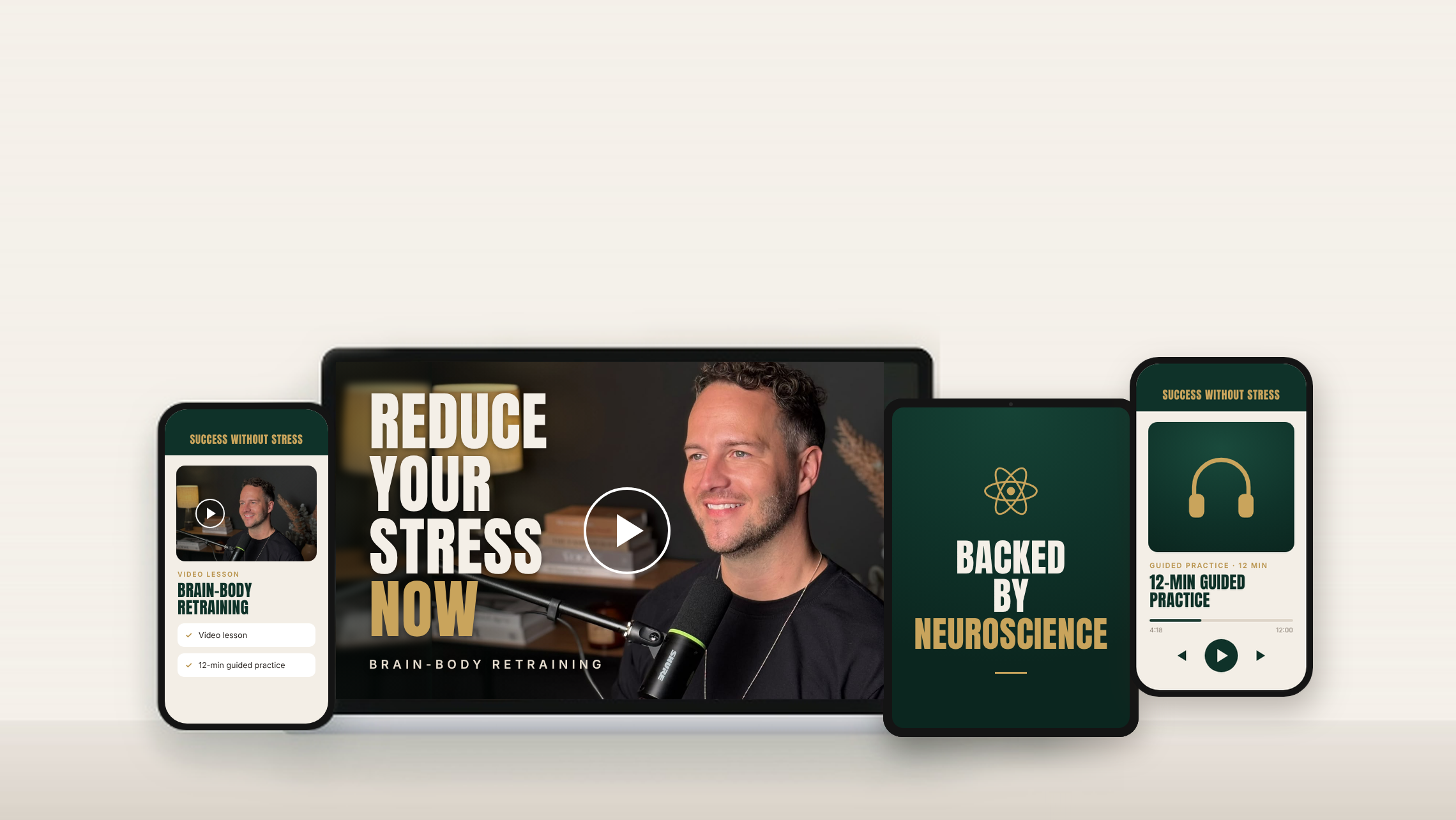 Success Without Stress course mockup