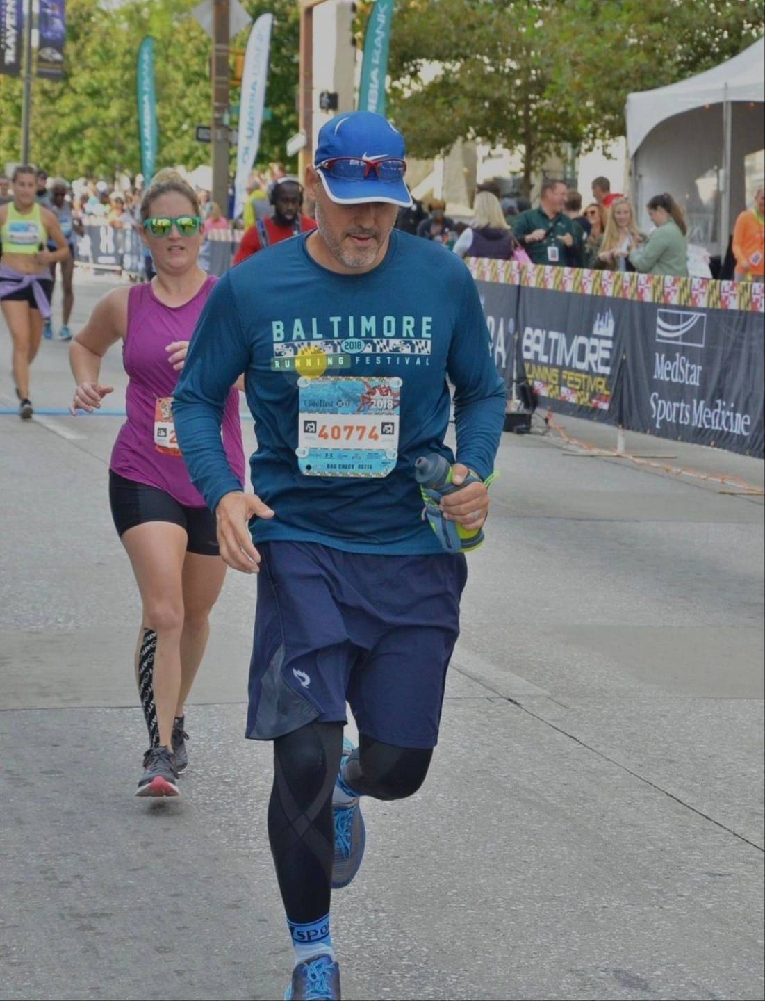 Amar Haksar competing in the Baltimore Marathon.