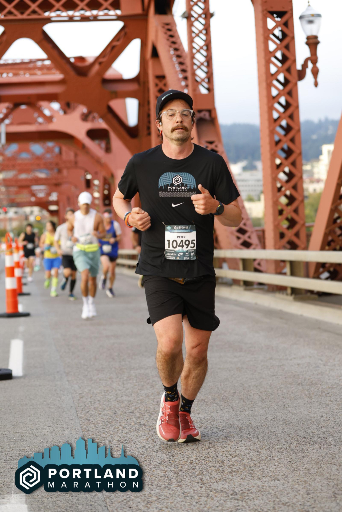 Runner training by the waterfront