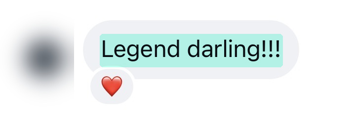 Instagram message from a Yap Edits customer