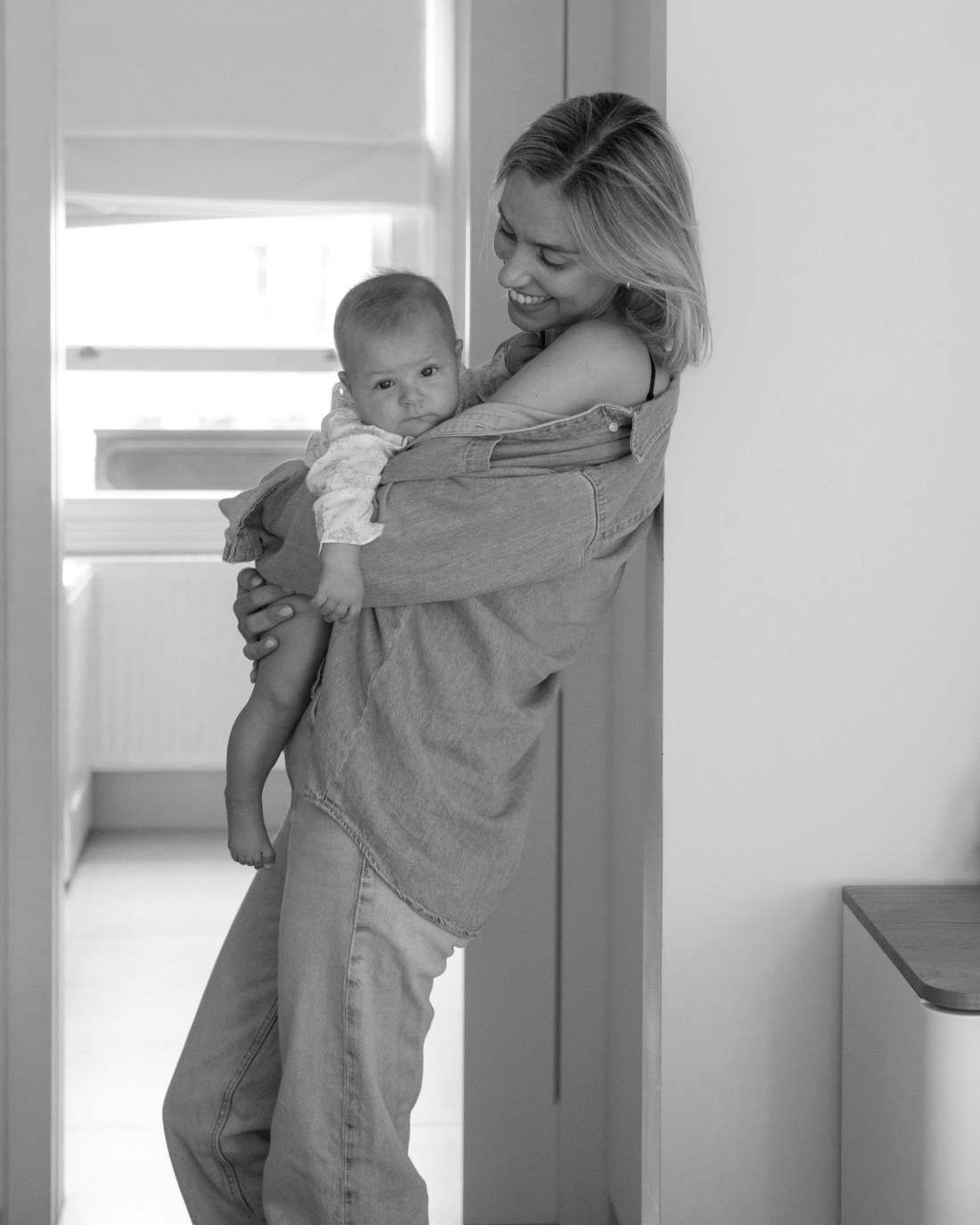 Carmela with her baby