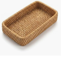 Small wicker vanity tray