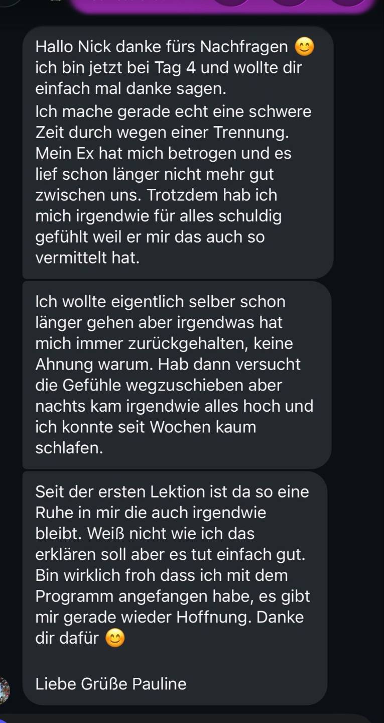 Rückmeldung einer Teilnehmerin von LOSLASSEN