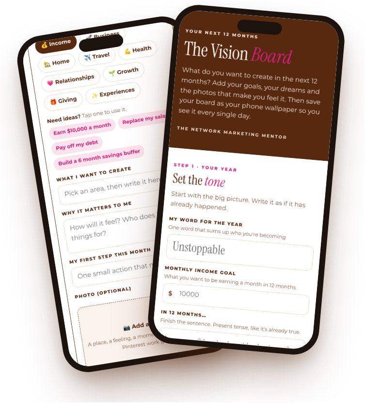 The Vision Board on a phone