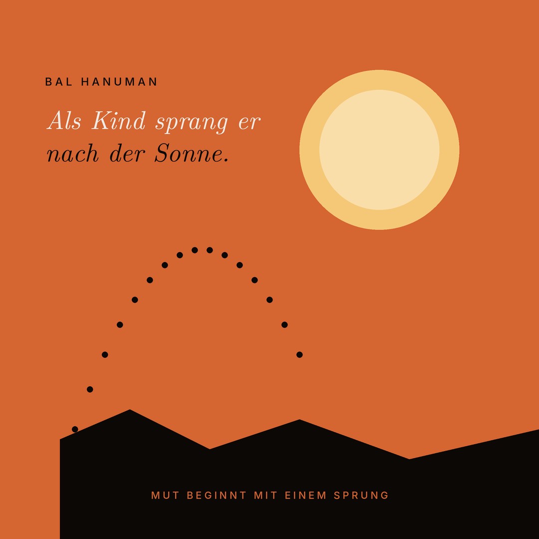 Bal Hanuman springt nach der Sonne